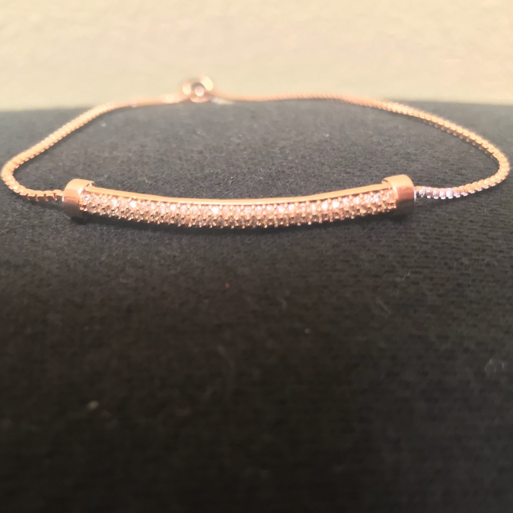 Dainty rose gold rhinestone bracelet
